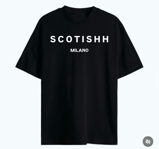 Unisex luxury MILANO t shirt. BLACK
