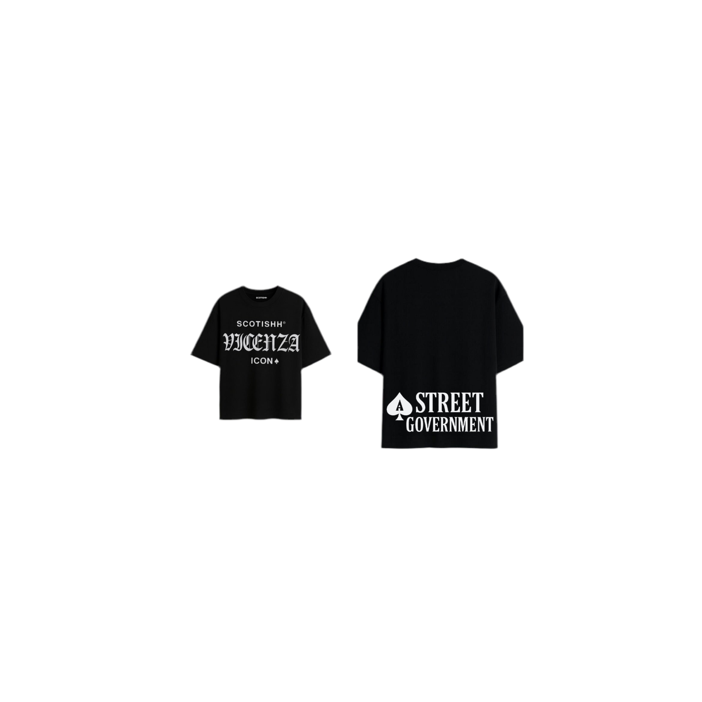 SCOTISHH® VICENZA ICON ♠ Street Government Tee – Black