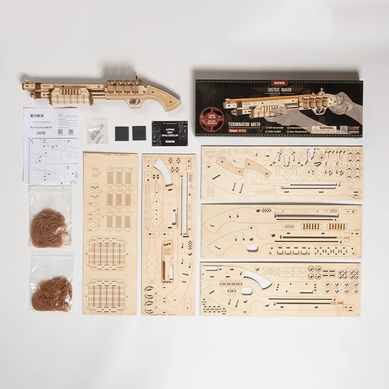 ROKR™ 3D Wooden Revolver Puzzle – DIY Assembly Toy for Kids & Adults