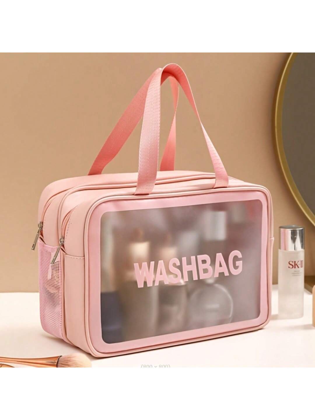 Scotishh™ Travel & Makeup Wash Bag – Waterproof PVC Organizer for Gym, Business & Daily Use