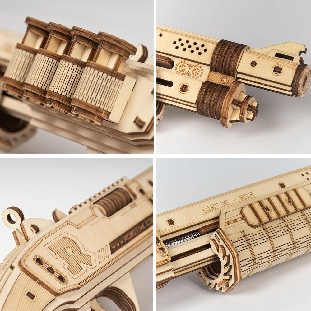 ROKR™ 3D Wooden Revolver Puzzle – DIY Assembly Toy for Kids & Adults