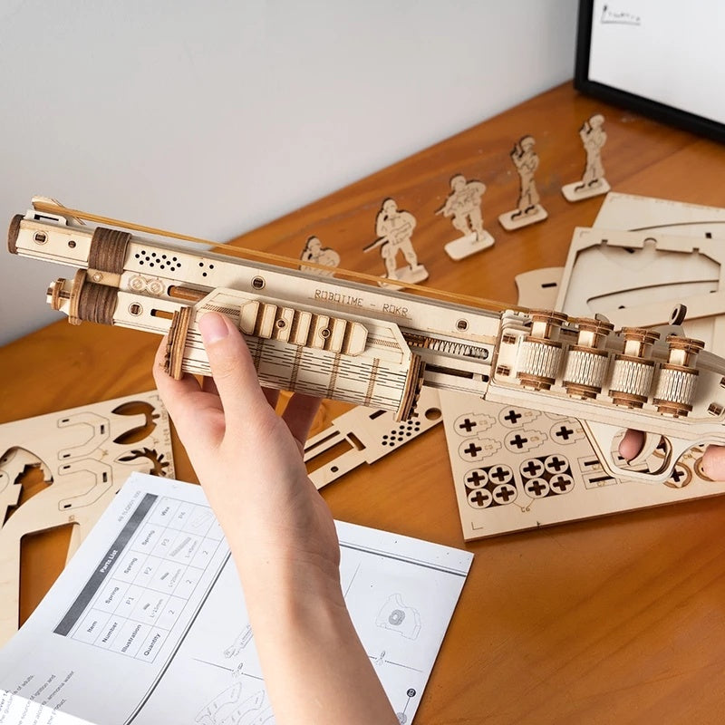 ROKR™ 3D Wooden Revolver Puzzle – DIY Assembly Toy for Kids & Adults